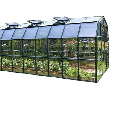 

One one factory price glass/PC pretty 4 Seasons Aluminium 10mm polycarbonate Extendable Hobby Garden Greenhouse
