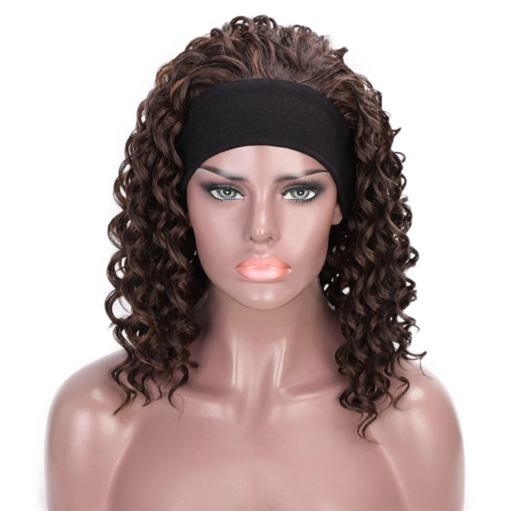 Vigorous Synthetic Curly Headband wigs 3/4 half wig Short Brown Color Hair Wigs with Headband for Black Women
Vigorous Synthetic Curly Headband wigs 3/4 half wig Short Brown Color Hair Wigs with Headband for Black Women