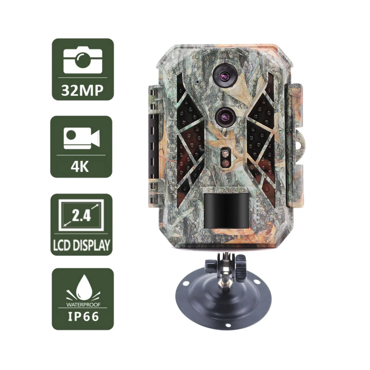PH770-8D Trail Camera 4K Resolution 32MP Dual Lens 8M&2M CMOS Sensor Wildlife Hunting Camera
PH770-8D Trail Camera 4K Resolution 32MP Dual Lens 8M&2M CMOS Sensor Wildlife Hunting Camera