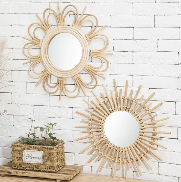 Nordic rattan made up mirror handmade home stay decoration mirror, Shown in figure
Nordic rattan made up mirror handmade home stay decoration mirror, Shown in figure