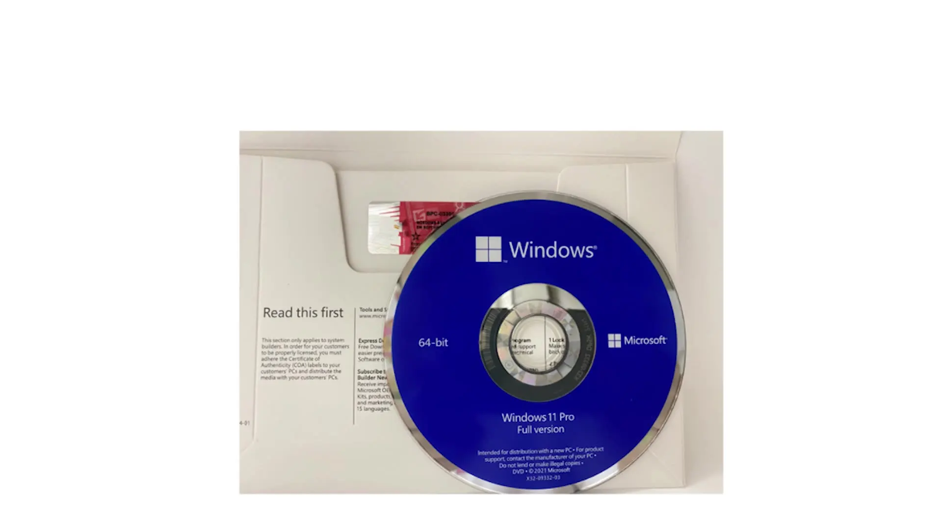 Win11 Pro OEM DVD and License Red Sticker For Win11 Pro full version New Launching Computer Software Products
Win11 Pro OEM DVD and License Red Sticker For Win11 Pro full version New Launching Computer Software Products