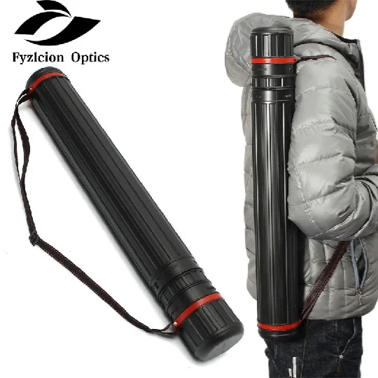 

Hunting Arrow Archery Holder 65cm-105cm PE Telescopic Arrow Tube Hunting Bag quiver for 20pcs arrows with Adjustable back strap, Black and red