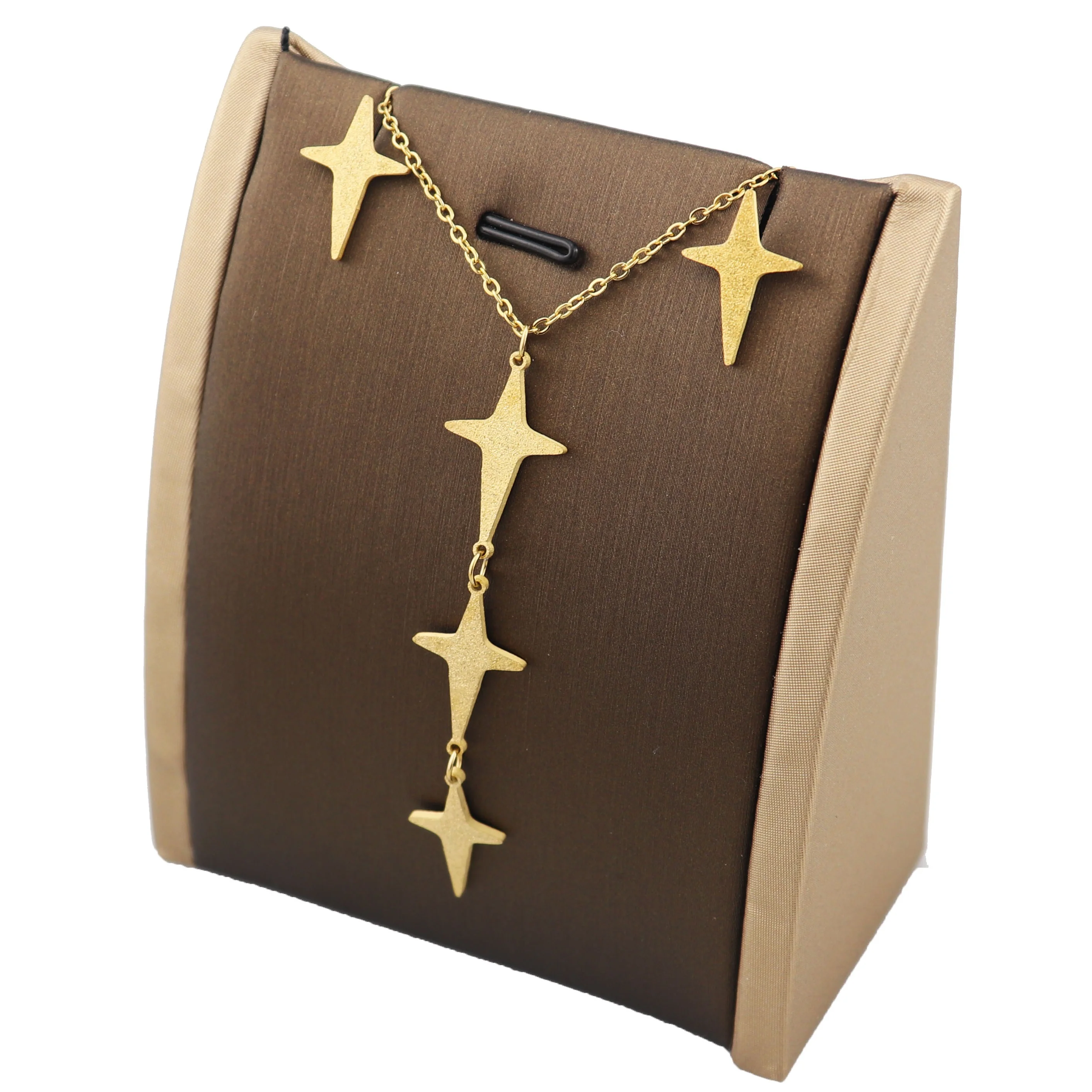 Fashion simple stainless steel jewelry Matte star Pendant necklace and earring jewelry women girl set plated gold jewelry set
Fashion simple stainless steel jewelry Matte star Pendant necklace and earring jewelry women girl set plated gold jewelry set
