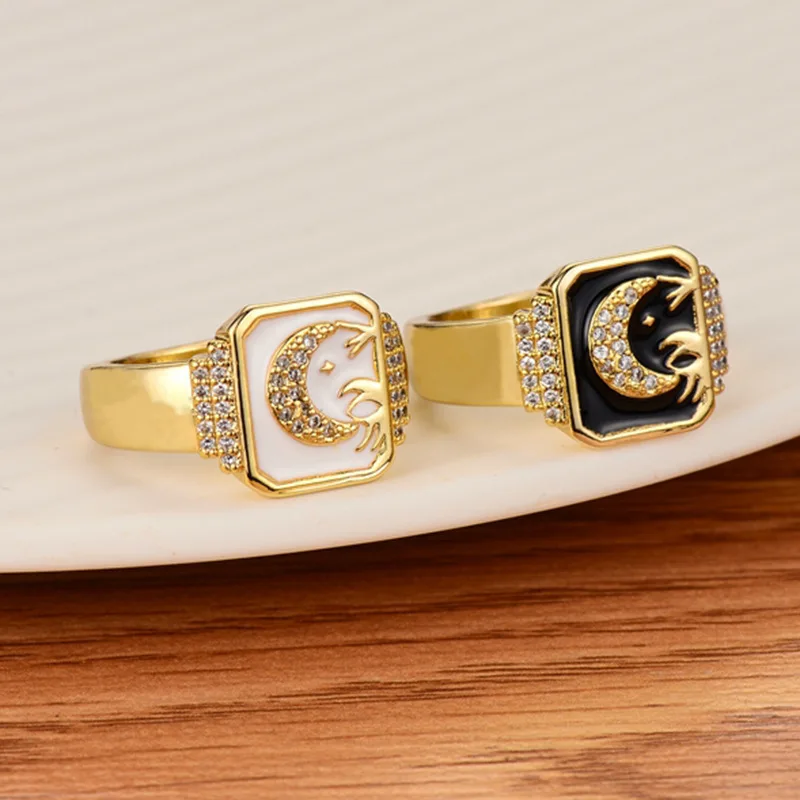 Euro American Copper Micro Zircon Gold Middle Eastern Arab Retro Personality Moon Couple Open Ring for Lady Ring, Gold, silver
Euro American Copper Micro Zircon Gold Middle Eastern Arab Retro Personality Moon Couple Open Ring for Lady Ring, Gold, silver