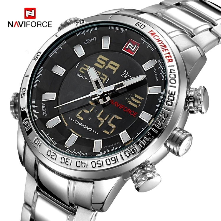 NAVIFORCE Top Brand Men Military Sport Watches Mens LED Analog Digital Watch Male Army Stainless Quartz Clock Relogio Masculino, Picture
NAVIFORCE Top Brand Men Military Sport Watches Mens LED Analog Digital Watch Male Army Stainless Quartz Clock Relogio Masculino, Picture