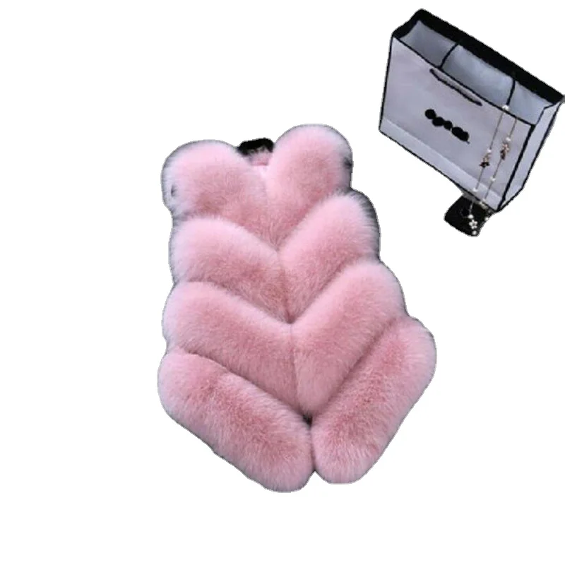 high quality faux fox fur vest design women's slim outerwear coats fur waistcoat plus size womens coats, Customized color
high quality faux fox fur vest design women's slim outerwear coats fur waistcoat plus size womens coats, Customized color