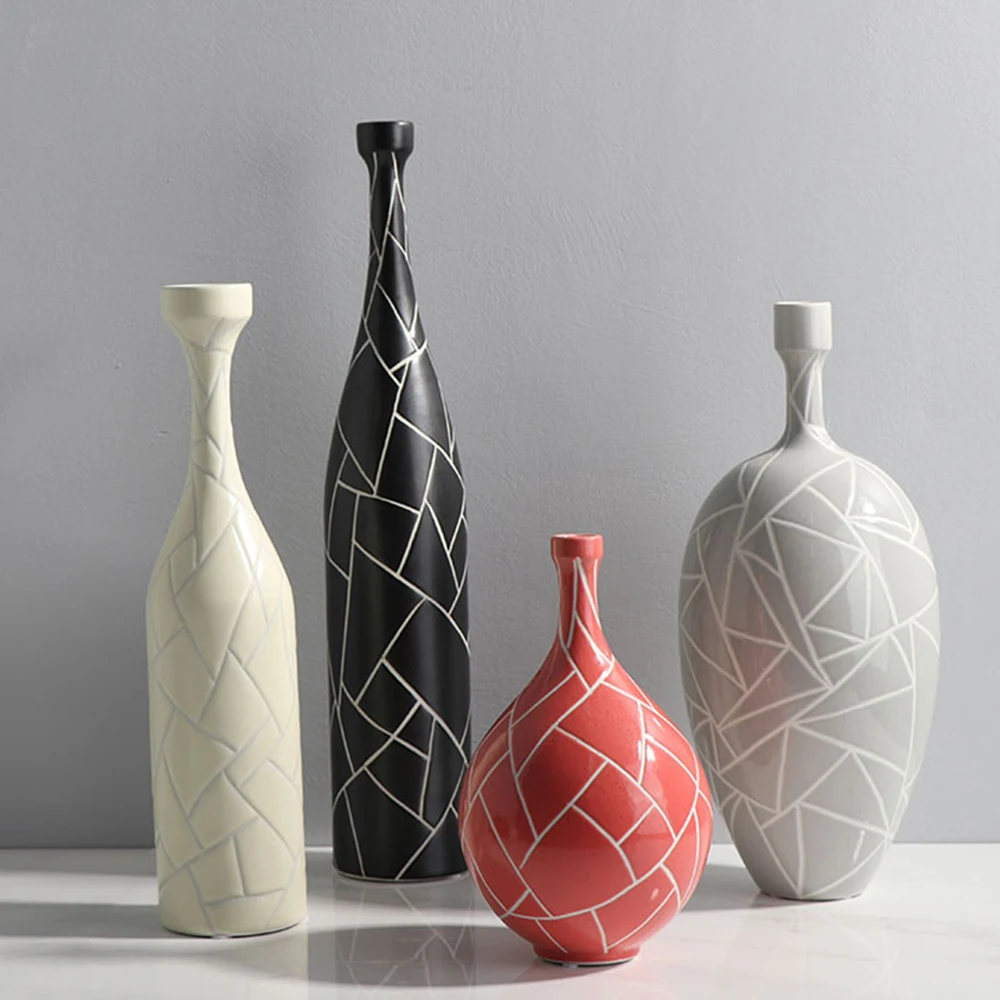 Modern Geometric Porcelain White Stripe Black Home Decorative Ceramic Vase, Black and white
Modern Geometric Porcelain White Stripe Black Home Decorative Ceramic Vase, Black and white