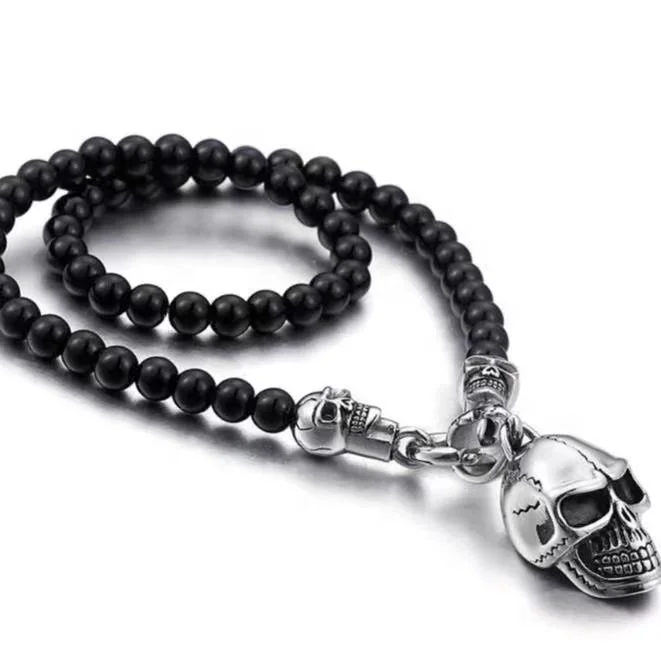 Fashion punk non mainstream personality smile Skull Pendant men's stainless steel necklace wholesale
Fashion punk non mainstream personality smile Skull Pendant men's stainless steel necklace wholesale