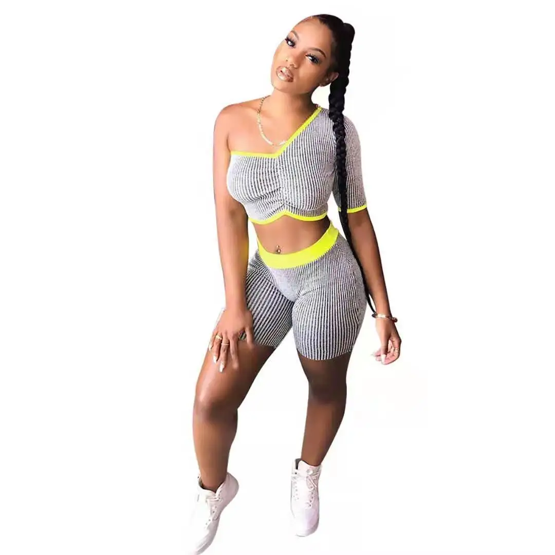 2021 New Arrivals Fashion Women Casual One Off Shoulder Single Sleeve Crop Short Pants 2 Pieces Set Striped Romper Jumpsuit, Picture show
2021 New Arrivals Fashion Women Casual One Off Shoulder Single Sleeve Crop Short Pants 2 Pieces Set Striped Romper Jumpsuit, Picture show