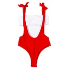 Exclusive Design Solid Color Bikinis Shoulder Knot Swimsuit Women Detachable Swimwear