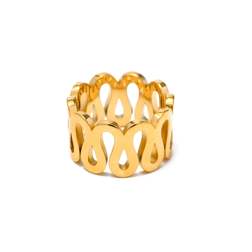 Trending Jewelry Products 2023 New Arrival Finger Ring Stainless Steel Hollow Wave Design Rings
Trending Jewelry Products 2023 New Arrival Finger Ring Stainless Steel Hollow Wave Design Rings