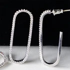 Dainty Dangle Drop Hypoallergenic Stud Post Pave Crystal Huggie Fashion Hoops Jewelry Hoop Earrings for Women Girls