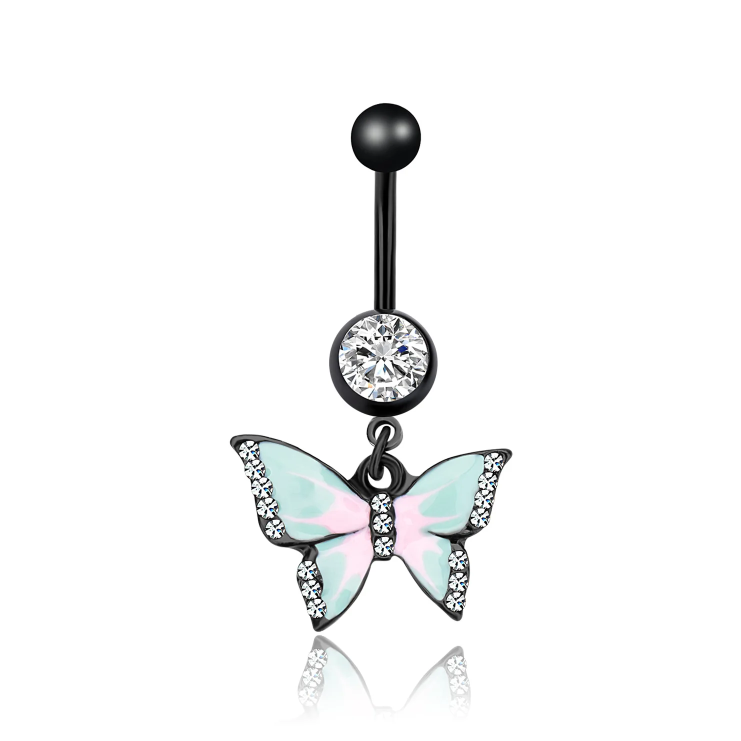 Fancy Blackline Sliver Butterfly Sparkle 316L Surgical Steel animal Belly Button Ring, As photo
Fancy Blackline Sliver Butterfly Sparkle 316L Surgical Steel animal Belly Button Ring, As photo