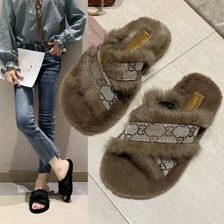 Winter Shoes Woman Fluffy Slippers Flat Home Rabbit Fur Women Indoor Warm Soft Slip Black Plush house Slipper
Winter Shoes Woman Fluffy Slippers Flat Home Rabbit Fur Women Indoor Warm Soft Slip Black Plush house Slipper