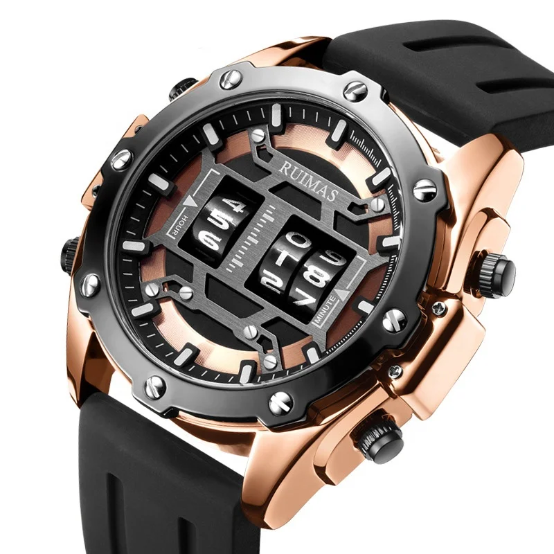 Ruimas 553 Roller Movement Mens Sport Watches With Silicone Band Watch Men Clock Wrist Watch Relogio Masculino Reloj Hombre, As picture
Ruimas 553 Roller Movement Mens Sport Watches With Silicone Band Watch Men Clock Wrist Watch Relogio Masculino Reloj Hombre, As picture