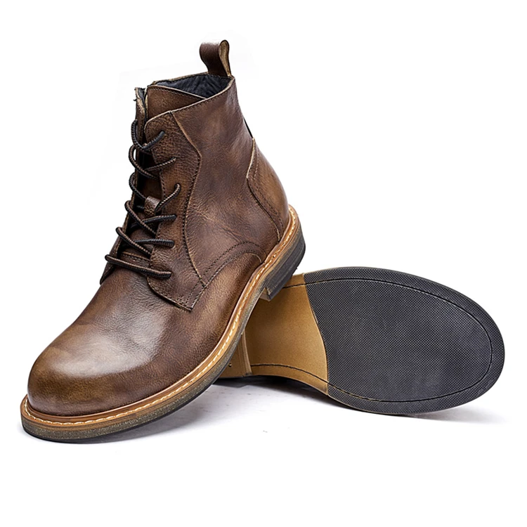Factory wholesale cheap custom breathable wear-resistant leather + rubber men's leather boots, Brown
Factory wholesale cheap custom breathable wear-resistant leather + rubber men's leather boots, Brown