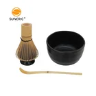 Wholesale japanese whisk teaspoon whisk stand spoon holder matcha green tea gift bamboo matcha tea whisk set