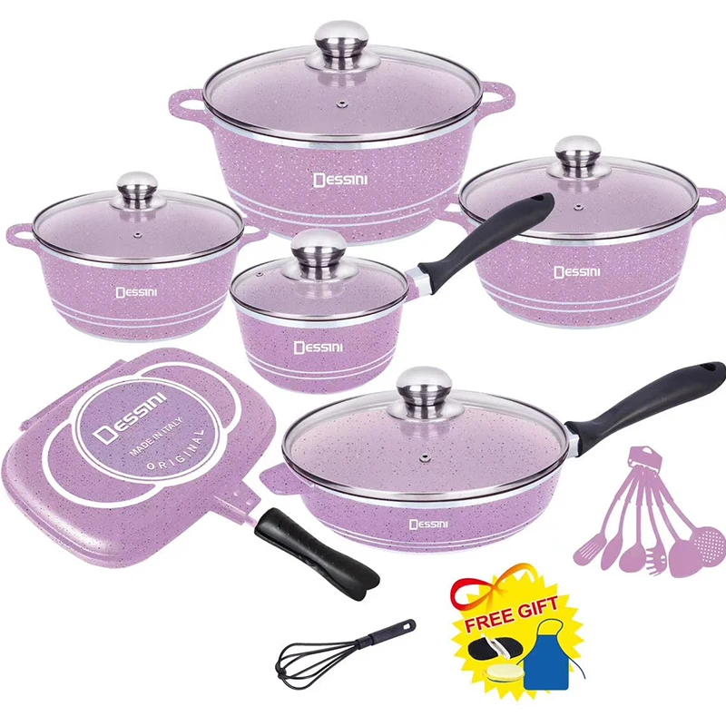 Kitchen household pot set aluminum die-casting pot marble non-stick pot The New 23pcs, Red w-red
Kitchen household pot set aluminum die-casting pot marble non-stick pot The New 23pcs, Red w-red