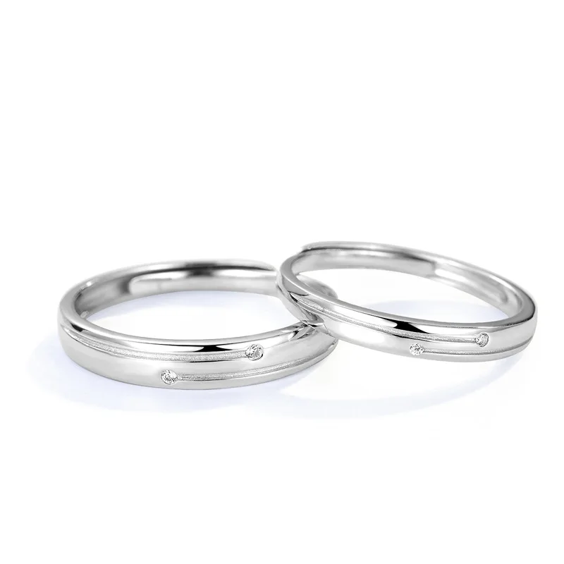 2020 S925 sterling silver lovers ring life with you men and women on the Korean version of simple ring set diamond, Silver color
2020 S925 sterling silver lovers ring life with you men and women on the Korean version of simple ring set diamond, Silver color
