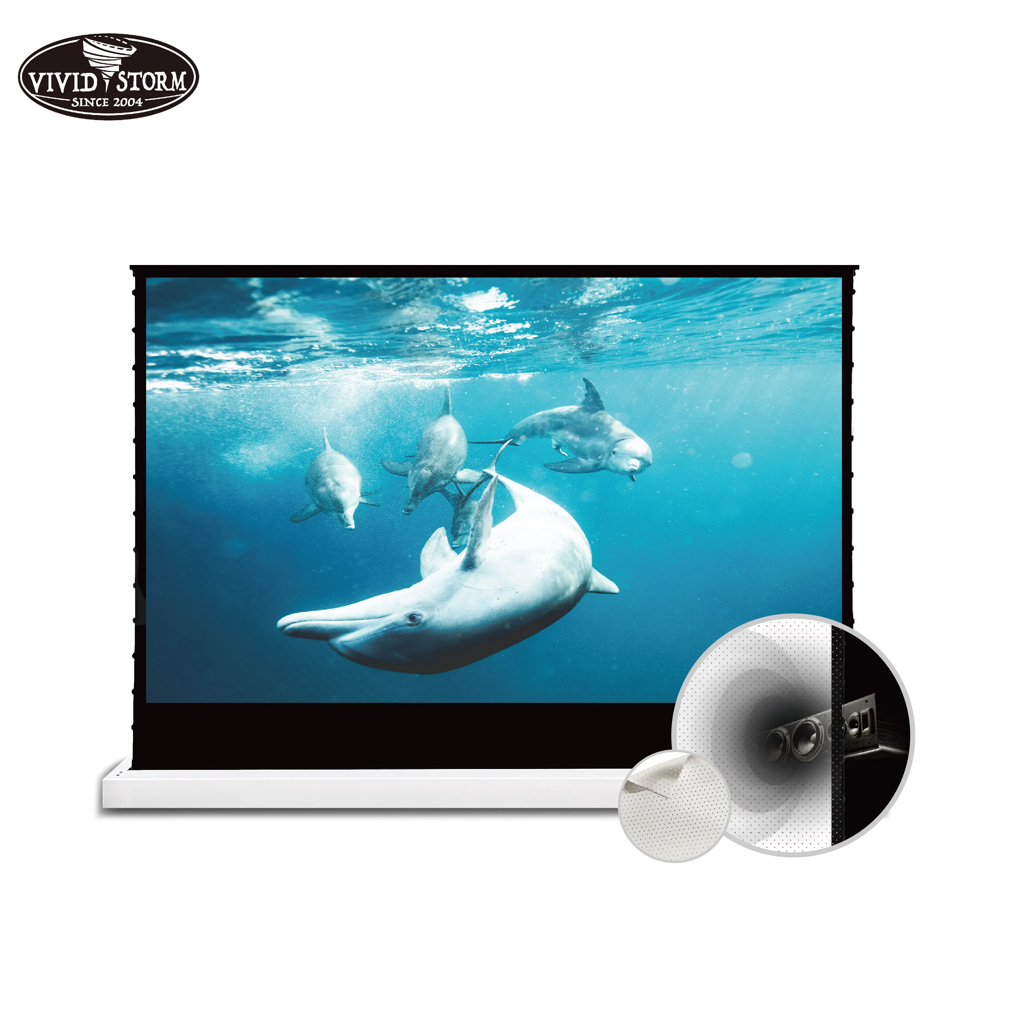 VIVIDSTORM 72-150inch Electric rollable floor screen with white Cinema Screen Sound perforate Acoustically Transparent Material
VIVIDSTORM 72-150inch Electric rollable floor screen with white Cinema Screen Sound perforate Acoustically Transparent Material