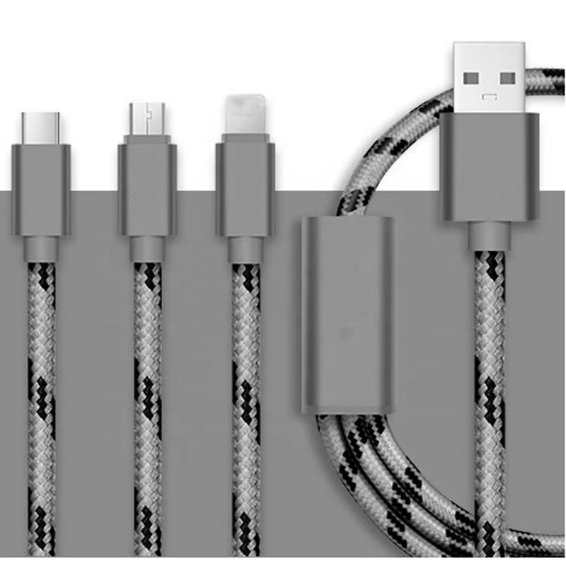 The Best Nylon Braided 1.2M 3 IN 1 Multi USB Charger Cable For Mobile Cellphone, Black grey or gold or rose gold
The Best Nylon Braided 1.2M 3 IN 1 Multi USB Charger Cable For Mobile Cellphone, Black grey or gold or rose gold