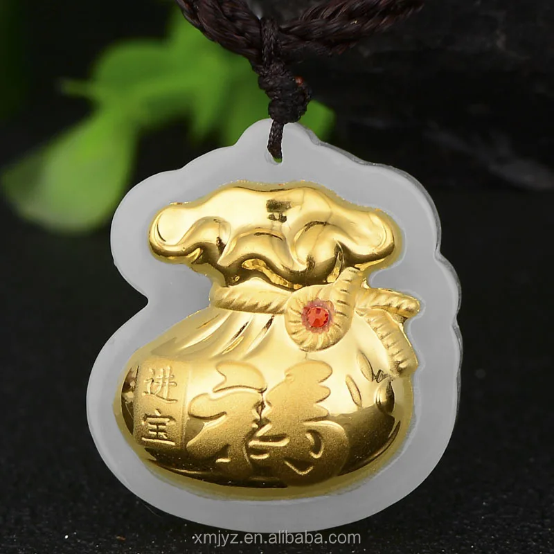 3D4D Hetian Jade Inlaid With Gold Pure Gold Inlaid With Hetian Jade Gemstones Into Treasure Bags Factory Direct Wholesale
3D4D Hetian Jade Inlaid With Gold Pure Gold Inlaid With Hetian Jade Gemstones Into Treasure Bags Factory Direct Wholesale