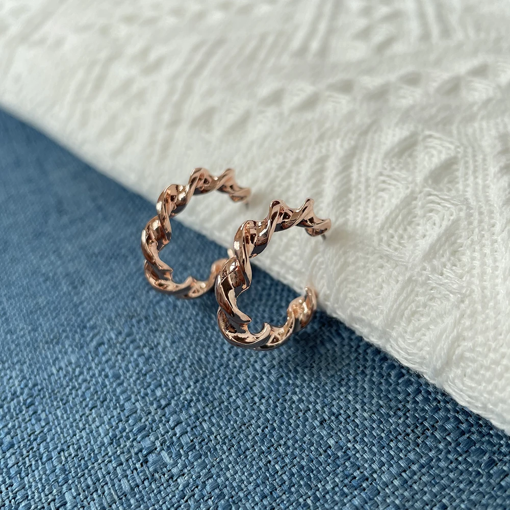 KITI Factory Direct Sale Fashion Vintage Elegance Rose Gold Twist Braid C Shaped Women Earrings
KITI Factory Direct Sale Fashion Vintage Elegance Rose Gold Twist Braid C Shaped Women Earrings