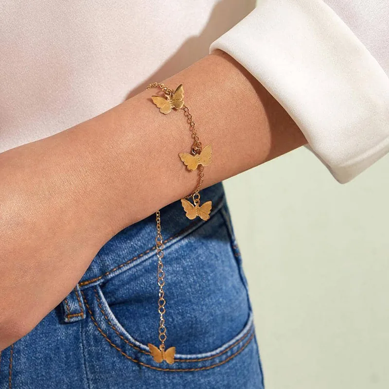 Hot Style Alloy Stainless Steel Gold Silver Long Pendant Butterfly Fashion Jewelry Charm Bracelet for Girls Women, Pictures
Hot Style Alloy Stainless Steel Gold Silver Long Pendant Butterfly Fashion Jewelry Charm Bracelet for Girls Women, Pictures