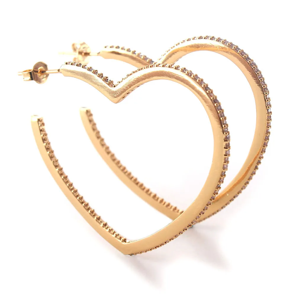 MHS.SUN Fashion Heart Hoop Earrings With Cubic Zircon Gold Color Women Earings Luxury Design For Girls Female Gifts
MHS.SUN Fashion Heart Hoop Earrings With Cubic Zircon Gold Color Women Earings Luxury Design For Girls Female Gifts