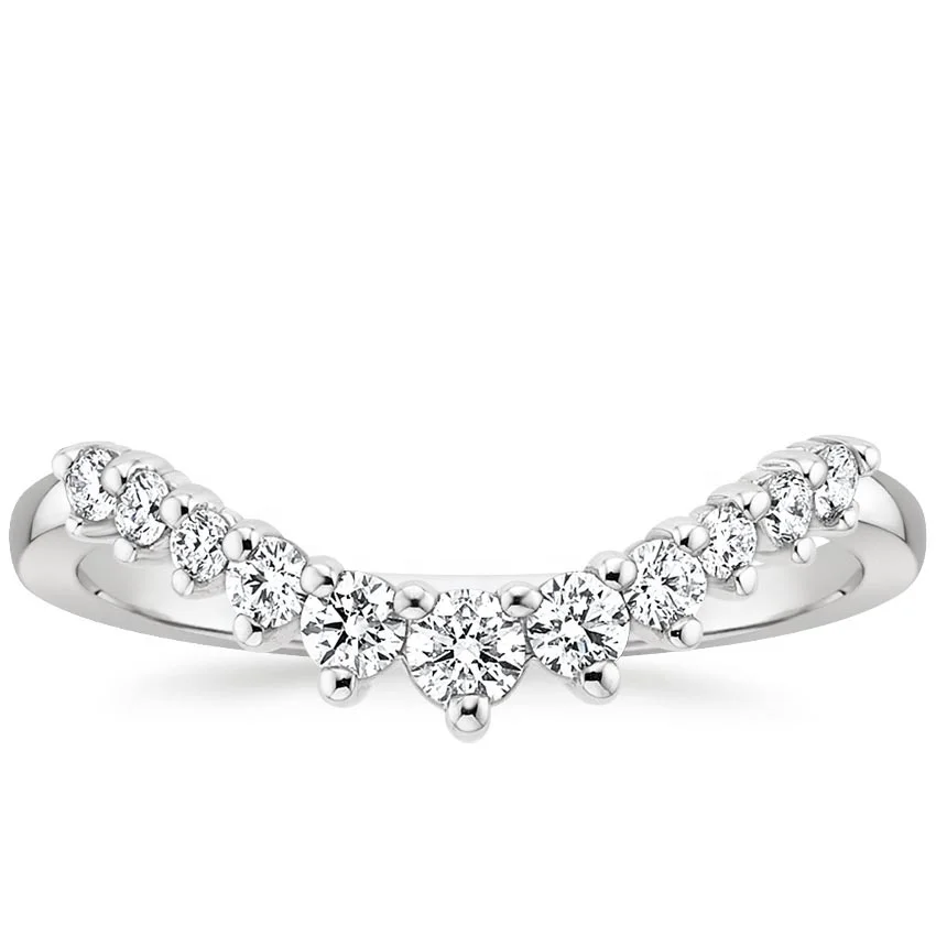 Luxury Fashion High Polish 10K White Gold Ring Diamond Curved Wedding Sleek Crescent Shaped Eternity Ring
Luxury Fashion High Polish 10K White Gold Ring Diamond Curved Wedding Sleek Crescent Shaped Eternity Ring