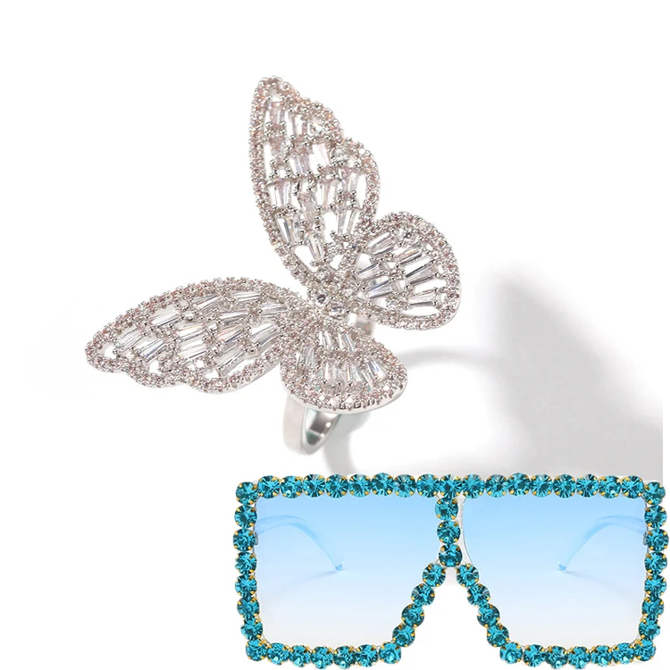 Wholesale New Design Adjustable Butterfly Ring Set Jewelry Women Matching Sunglasses Set
Wholesale New Design Adjustable Butterfly Ring Set Jewelry Women Matching Sunglasses Set