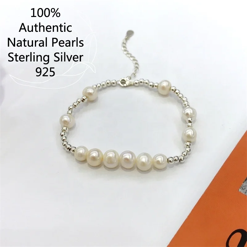 Korean Trend Girl's Jewelry Ins Lovely Pure 925 sterling silver Premium 6-8mm Natural Freshwater Pearl Charm Bracelets
Korean Trend Girl's Jewelry Ins Lovely Pure 925 sterling silver Premium 6-8mm Natural Freshwater Pearl Charm Bracelets