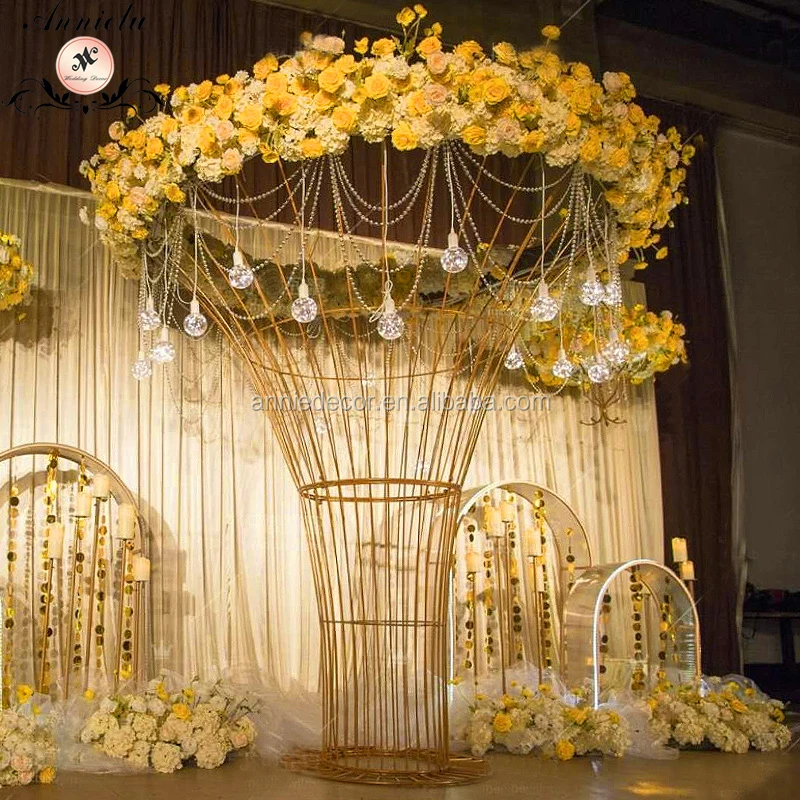 ANNIELU wedding Iron stage backdrop walk way Riches honour flowers decoration backdrop