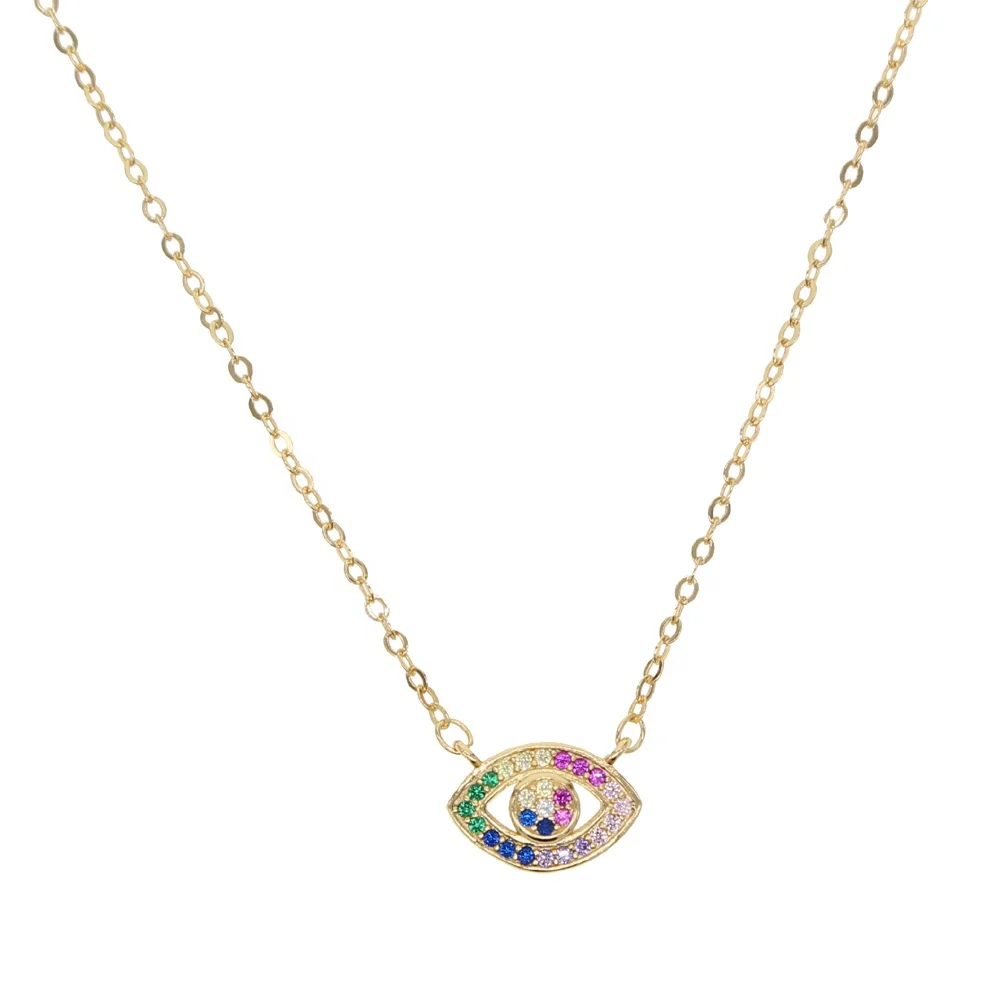 Gold silver color lovely cute sweet girl gift jewelry colorful rainbow cz tiny evil eye charm pendant necklace
Gold silver color lovely cute sweet girl gift jewelry colorful rainbow cz tiny evil eye charm pendant necklace