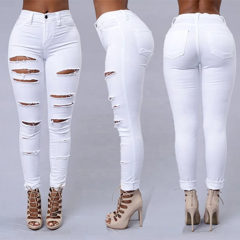 2020 Destroyed Denim Ripped Jeans Women Skinny Hole Pants High Waist Stretch Jeans Slim Pencil Leggings Jeans Pants Trousers, As pictures show 
2020 Destroyed Denim Ripped Jeans Women Skinny Hole Pants High Waist Stretch Jeans Slim Pencil Leggings Jeans Pants Trousers, As pictures show