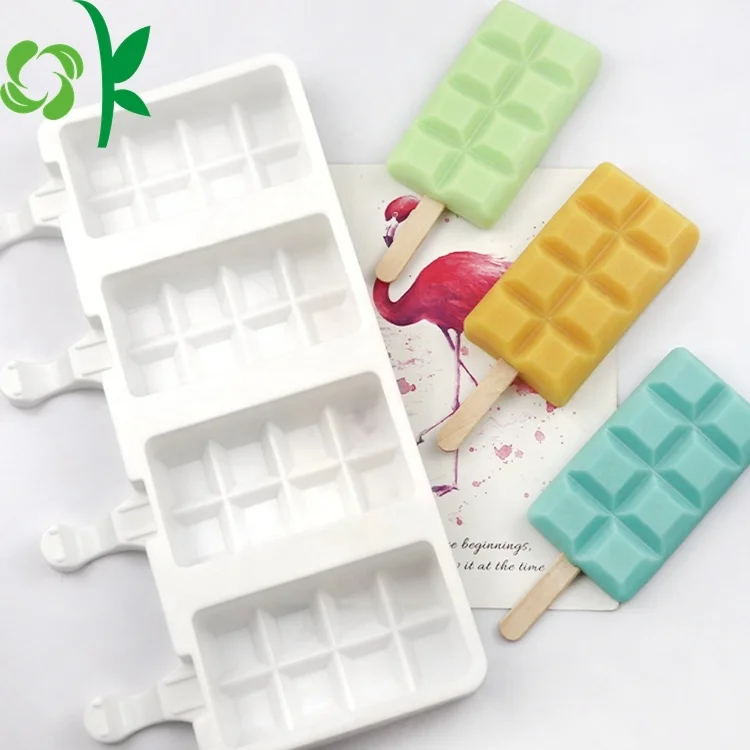 OKSILICONE Checkered Shape 4 Cavities Silicone Ice Cream Mold With Stick DIY Homemade Popsicle Ice Bar Make Silicone Ice Mold, White/customized
OKSILICONE Checkered Shape 4 Cavities Silicone Ice Cream Mold With Stick DIY Homemade Popsicle Ice Bar Make Silicone Ice Mold, White/customized