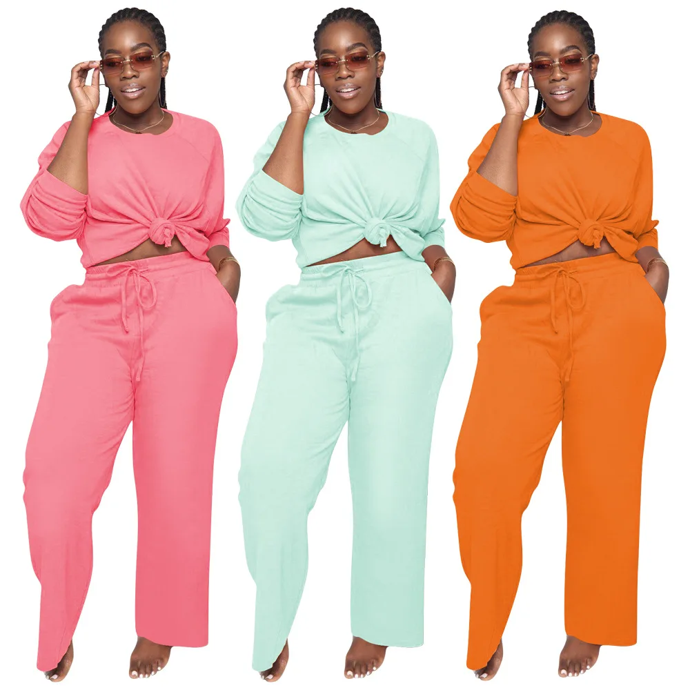 D8281 Fall Loose Comfortable Women's O-Neck Wide Leg Pants Casual Two Piece Set Sweat Suit Ropa De Mujer De Moda
D8281 Fall Loose Comfortable Women's O-Neck Wide Leg Pants Casual Two Piece Set Sweat Suit Ropa De Mujer De Moda