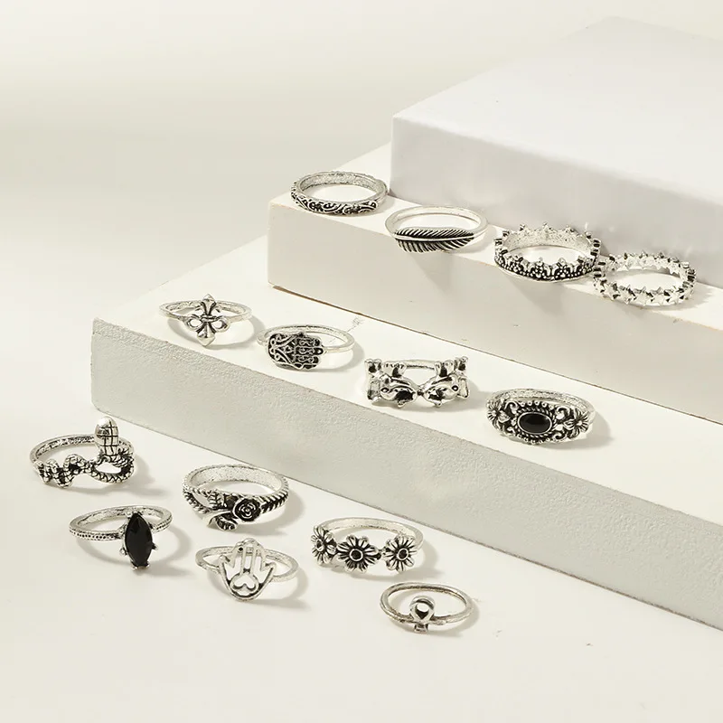 14pcs/set Women Vintage Silver Stack Rings women Elegant Temperament Accessories Rings Set
14pcs/set Women Vintage Silver Stack Rings women Elegant Temperament Accessories Rings Set