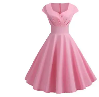Pink Summer Dress Women 2019 V Neck Big Swing Vintage Dress Robe Femme Elegant Retro pin up Party Office Midi Dresses Plus Size, As picture show
Pink Summer Dress Women 2019 V Neck Big Swing Vintage Dress Robe Femme Elegant Retro pin up Party Office Midi Dresses Plus Size, As picture show