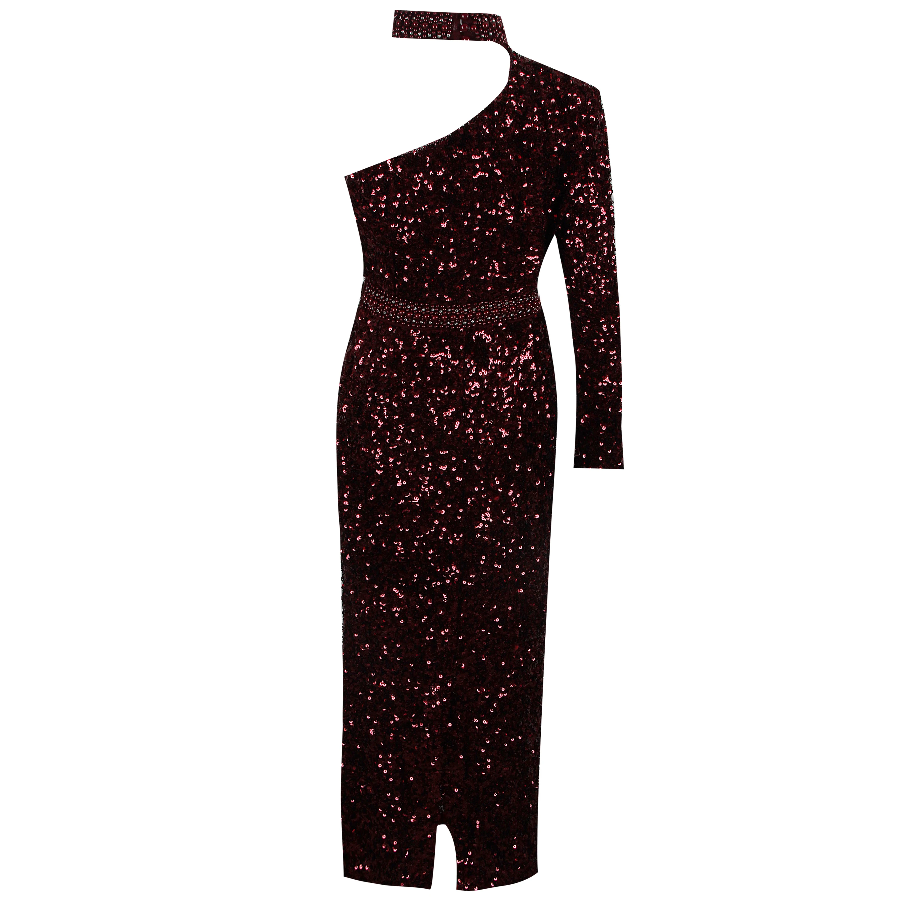 Luxury Women Party Dress Sequins Long Dress Pearl Choker Decoration One Shoulder Evening Dresses, Picture
Luxury Women Party Dress Sequins Long Dress Pearl Choker Decoration One Shoulder Evening Dresses, Picture