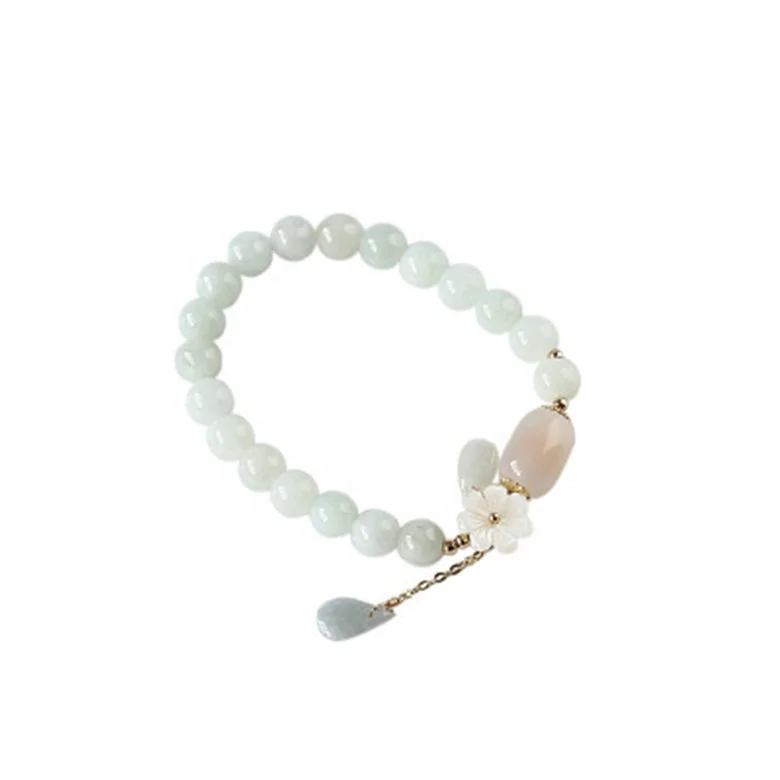 Natural Shell Flower Bracelet Jade Water Drop Women's Bracelet, Gold 
Natural Shell Flower Bracelet Jade Water Drop Women's Bracelet, Gold