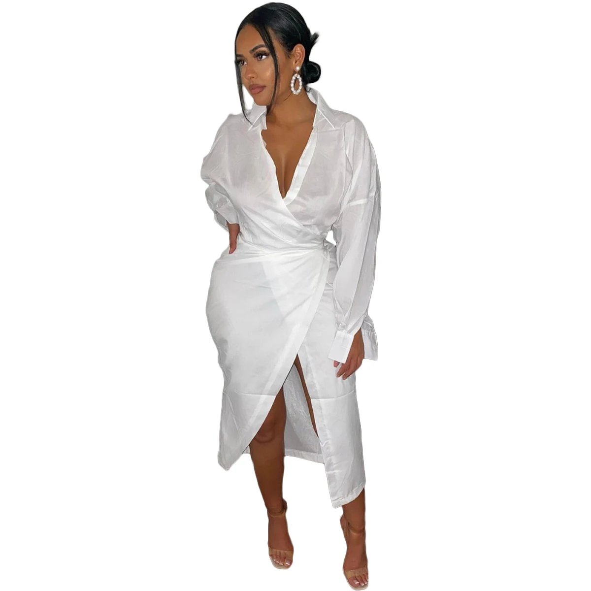 KaiChen 2021 Fall New Arrival Fashion Sexy Long Sleeve Solid Color Pure White Low Cut V Neck Women Clothing Autumn Mini Dress
KaiChen 2021 Fall New Arrival Fashion Sexy Long Sleeve Solid Color Pure White Low Cut V Neck Women Clothing Autumn Mini Dress