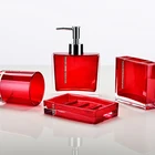 4 Pcs ceramic Bathroom Household Hotel resin concrete modern Luxury bath accessory set