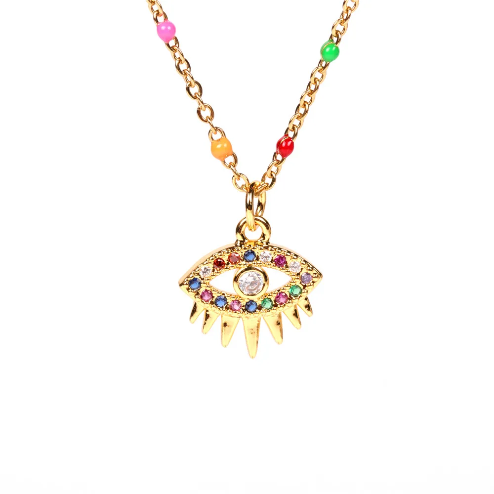 Sailing Jewelry Enamel Chain 18k Gold Copper Plated Eye Pendant Necklace Zircon Evil Eye Pendant Necklace
Sailing Jewelry Enamel Chain 18k Gold Copper Plated Eye Pendant Necklace Zircon Evil Eye Pendant Necklace