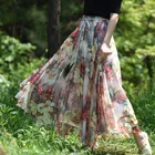 Wholesale summer new style print chiffon plus size beach holiday boho long skirt