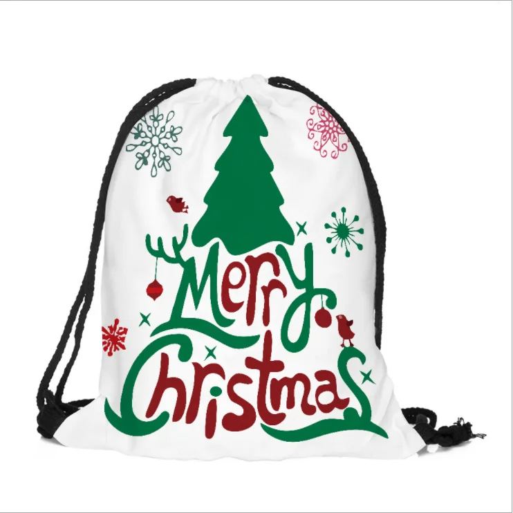 christmas gift polyester bag soft satin drawstring bag