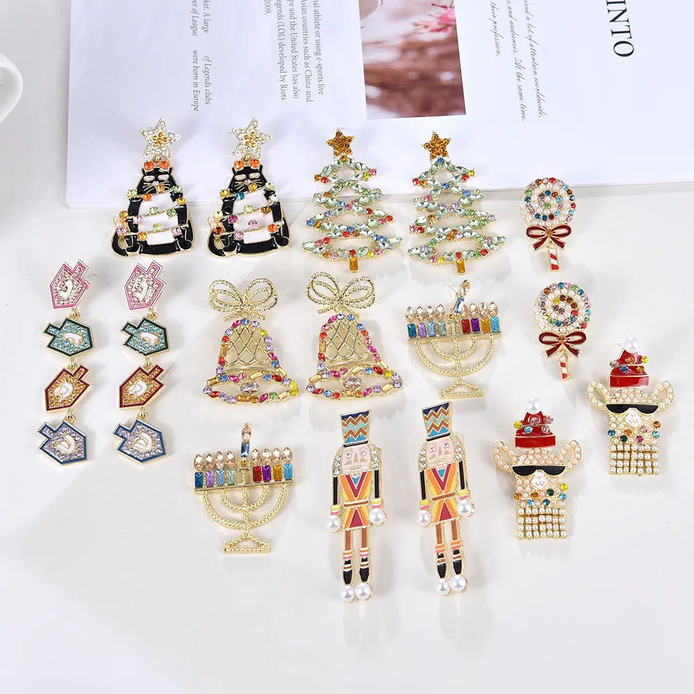 Shangjie OEM joys Christmas Gift Bell Fashion Earrings Rhinestone Christmas Tree Earrings for Women Elk Geometric Stud Earrings, Gold
Shangjie OEM joys Christmas Gift Bell Fashion Earrings Rhinestone Christmas Tree Earrings for Women Elk Geometric Stud Earrings, Gold