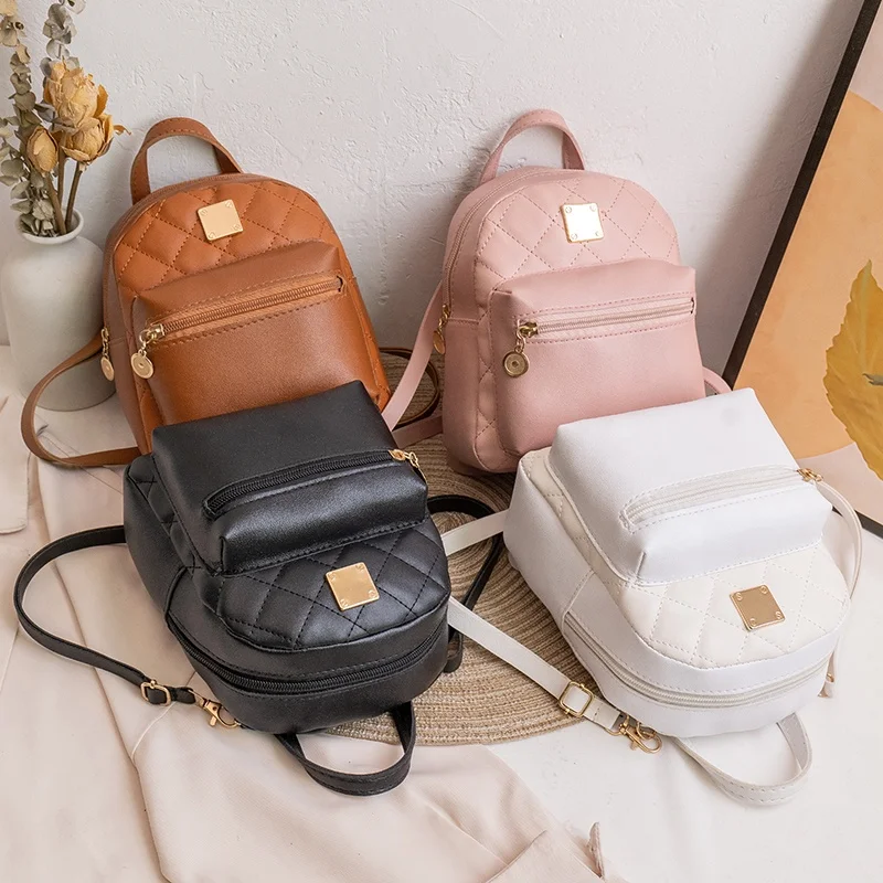 Mini fashion embroidered double zipper ladies small backpacks for women, Black pink brown white
Mini fashion embroidered double zipper ladies small backpacks for women, Black pink brown white