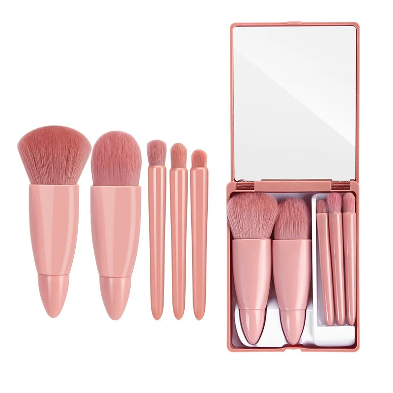 5 Pieces Private Label Pink Mini Travel Eyeshadow Brush Set Customizable With Mirror Makeup Brush Set
5 Pieces Private Label Pink Mini Travel Eyeshadow Brush Set Customizable With Mirror Makeup Brush Set