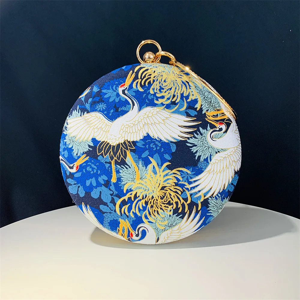 Crane Printed Small Round Clutch Bag Evening Bags Banquet Evening Bag Chinese Style Ladies Chain Purses And Handbags 2023
Crane Printed Small Round Clutch Bag Evening Bags Banquet Evening Bag Chinese Style Ladies Chain Purses And Handbags 2023